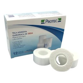 Cinta Tela Adhesiva De Seda Protec 2.5cm X 10m C/12 Rollos