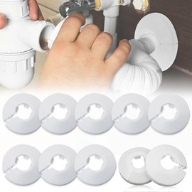 Pack of 10 Single Heating Pipe Rosette, Heating Pipe Cover, Heating Pipe Rosette Pipe Sleeves, Radiator Pipe Cover, Cover Rosettes, Heating, Trim, Radiator Rosettes