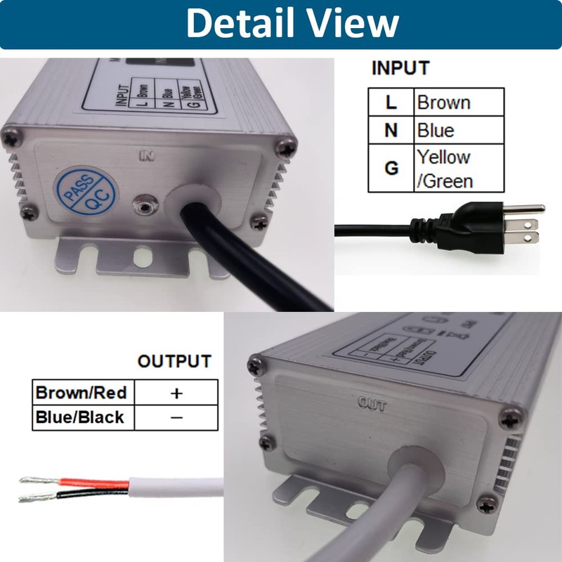 NISICO 12V LED Power Supply 200W Low Voltage Transformer Adapter,AC100-130V