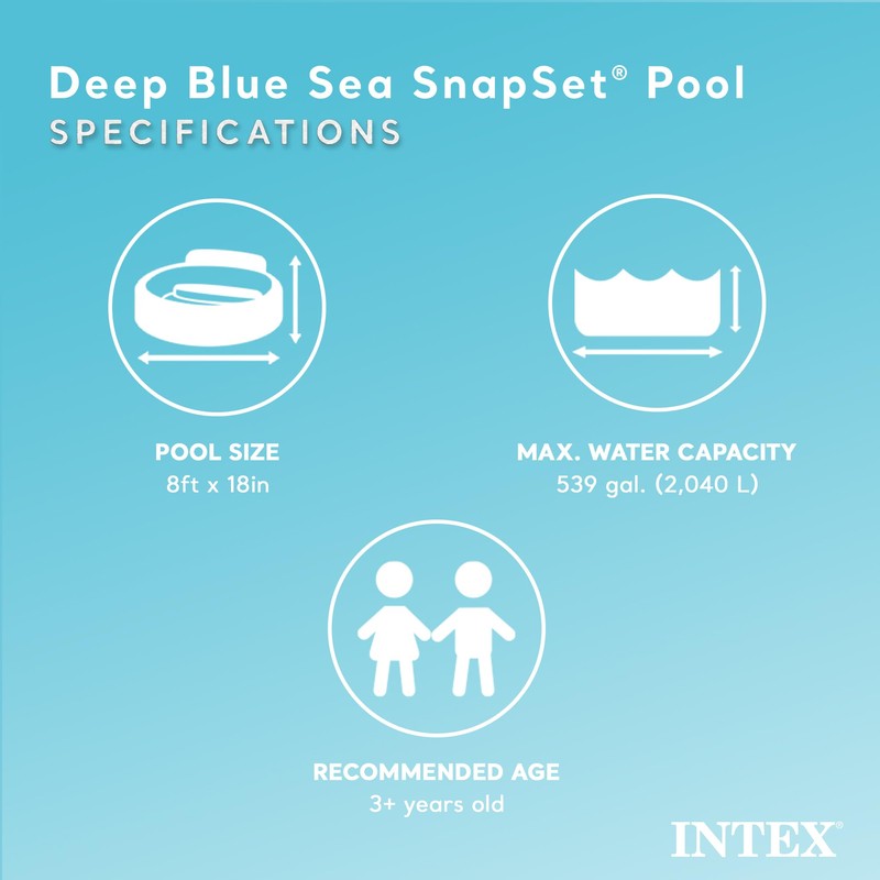 Intex Deep Sea Blue 8 Feet x 18 Inch SnapSet
