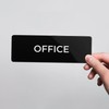 Office Sign, Durable ABS Plastic with Full Adhesive Backing, Sign