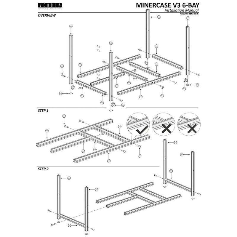 VEDHA VEDDHA V3C - 6 GPU Mining Rig Frame
