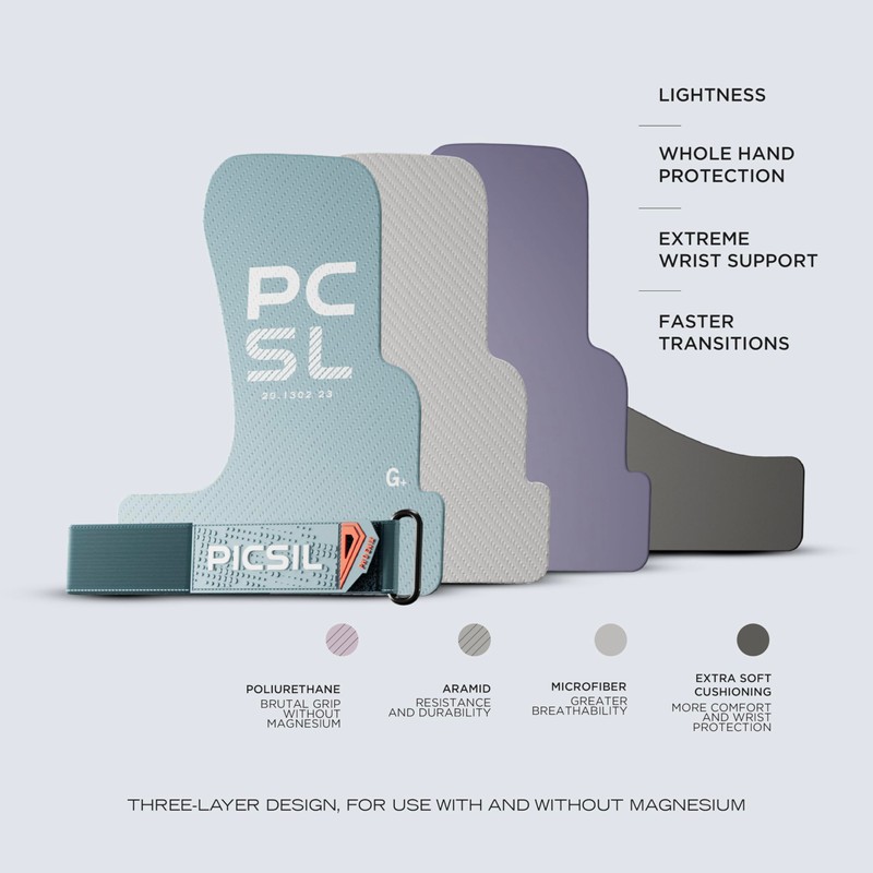 PICSIL Phoenix Grips+ Wrist Pads + Carry Bag, Magnesium Free,