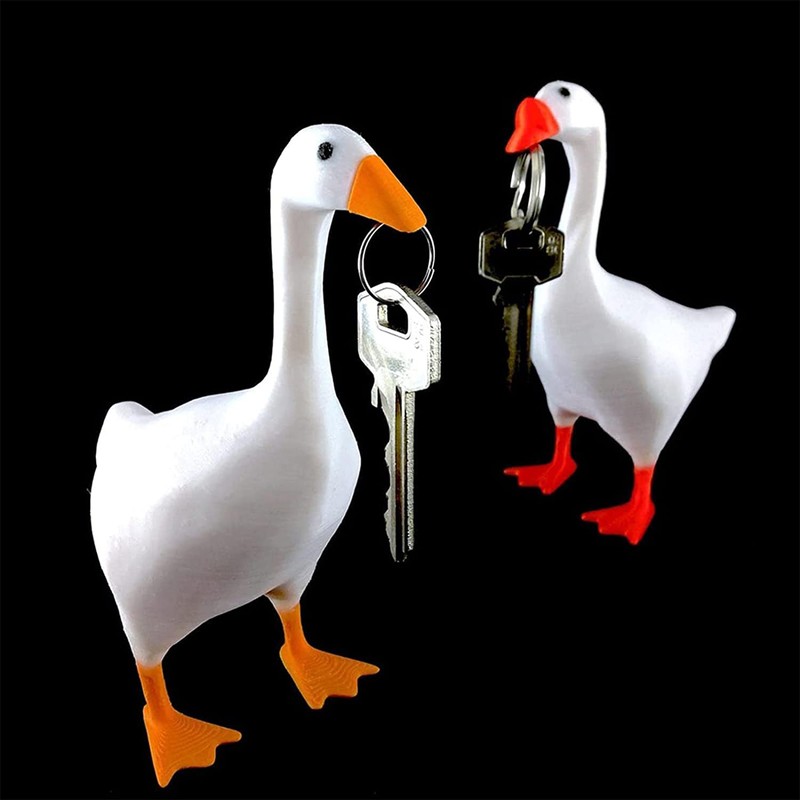 White Duck Magnetic Display Piece Resin Decoration Magnetic Goose Key