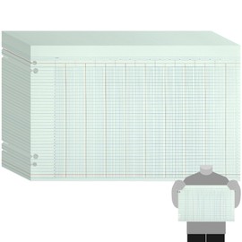 Skyygemm 100 Pcs 30 Columns Accounting Ledger Book Columnar Pad Sheet Ruled Ledger Paper Bookkeeping Green Double Page Format 11 x 17 Inch