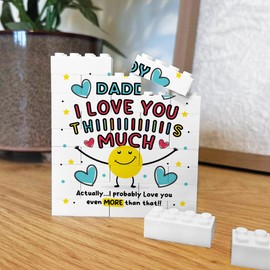 Red Ocean Daddy Gift Building Block Puzzle Gift Love You This Much Gifts For Him Daddy Fathers Day Birthday Present From Daughter Son Dad Presents From Baby Keepsake