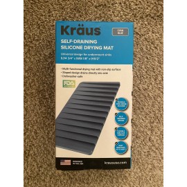 Kraus Self Draining Drying Mat 8 1/8” x 14 ¾” Cyan Blue Silicone Sink Mat
