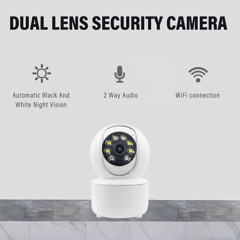 1080P HD Dual Lens Security Camera Wireless WiFi Security Camera