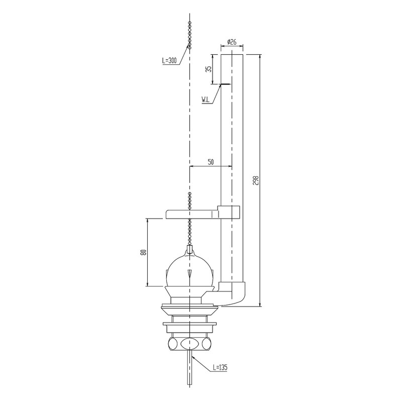 LIXIL INAX PK-TF-870C-32 Float Valve for Low Tank with Corner