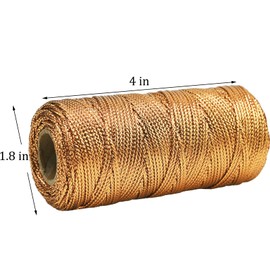 Metallic Copper Twine, 1.5 mm Thick, 328 Feet, for DIY Crafts, Festival, Christmas Tree Decor