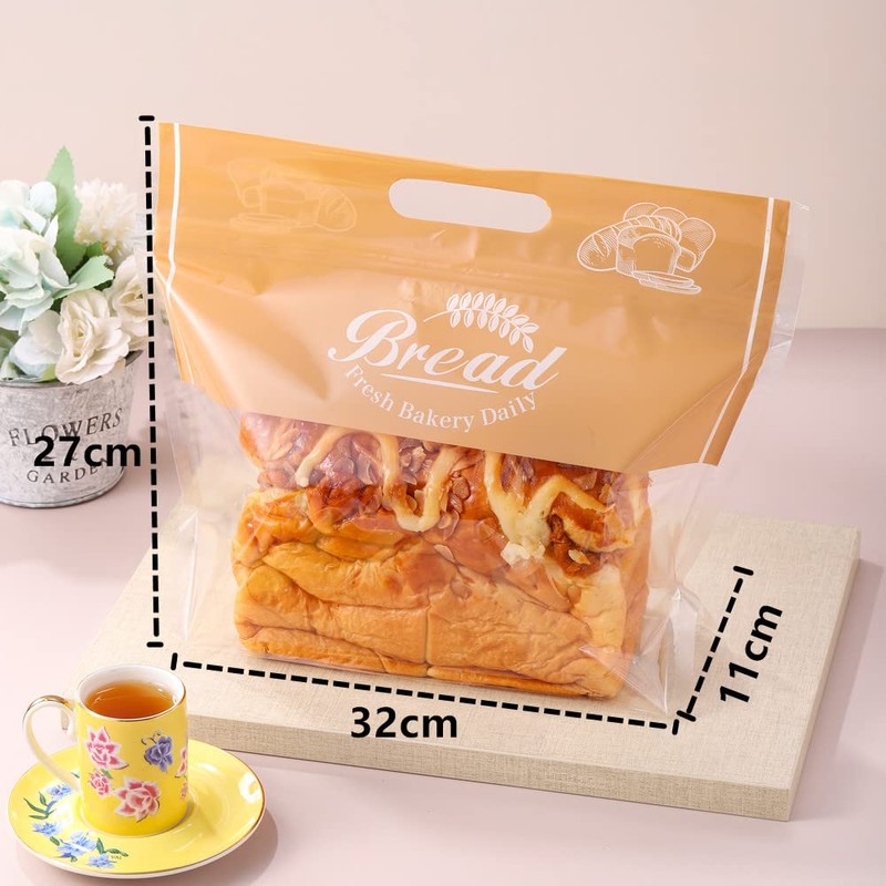 Lesibag Plastic Bread Bags for Homemade Bread, Freezable Seal Tight
