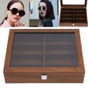 WANLECY Wooden Sunglasses Organizer for Men Women, Multiple Eyeglasses Eyewear