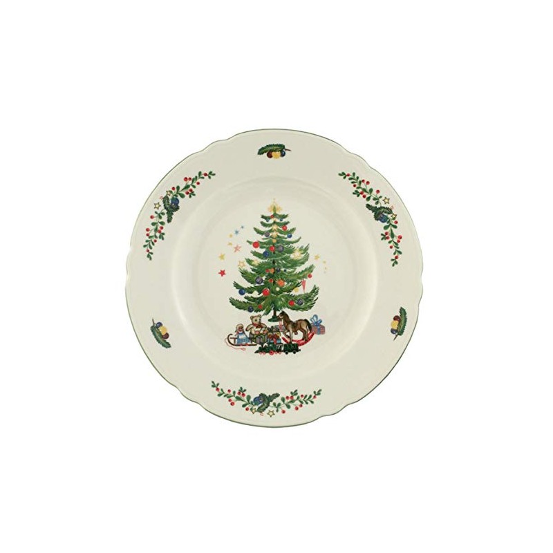 Seltmann Weiden Marie Luise 001.291068 Christmas Round Dinner Plates, Green/Multi-Coloured