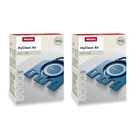 Miele Original GN AirClean 3D Efficiency Vacuum Cleaner Bags for Miele Classic C1, Complete C2/C3, and S2/S5/S8 Vacuum Cleaners, Pack of 4 Dust Bags and 2 Filters – 10123210