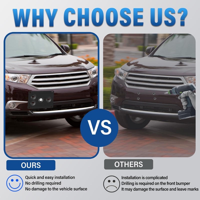 Front Bumper License Plate Mount Compatible with 2019-up Toyota Corolla
