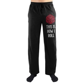 Mens Dungeons and Dragons Black Sleepwears Dungeons and Dragons Sleep Pajama Pants-X-Large
