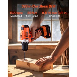 VEVOR Tool Combo Kit, 12V Max Cordless 2-Tool Combo Kit, with 3/8 in Drill, 1/4 in Impact Driver, Compact Cordless Power Tool Combo Kit with 2.0 Ah Batteries, Screws, One Charger, and One Cloth Bag
