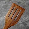 Yhendelion Kitchen Premium Teak Wooden Slotted Spatula-Long Handle, Flat Frying,