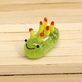 Folkart CKK431 Green Figurine, Width: 0.8 inches (20 mm), Cute, Handmade, Glasswork, Luminous Nudibranch