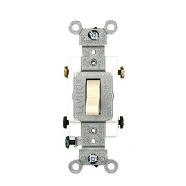 Leviton CSB2-20T 20 Amp, 120/277 Volt, Toggle Double-Pole AC Quiet Switch, Commercial Grade, Grounding, Light Almond