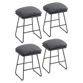 VASAGLE Bar Stools Set of 4, Counter Height Bar Stools, Leather Counter Stools Barstools with Soft Cushion and Metal Sled Legs, 25.6 Inches Bar Height Bar Chairs for Kitchen Island, Slate Gray