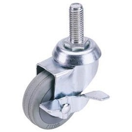 Draper 65476 75mm Dia. Swivel Bolt Fixing Rubber Castor with Brake S.W.L 70Kg