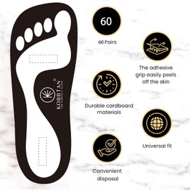 Almohadillas desechables para pies – 60 pares anti‑deslizantes para bronceado spray
