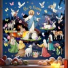 decalmile He is Risen Easter Double Sided Window Clings Christian