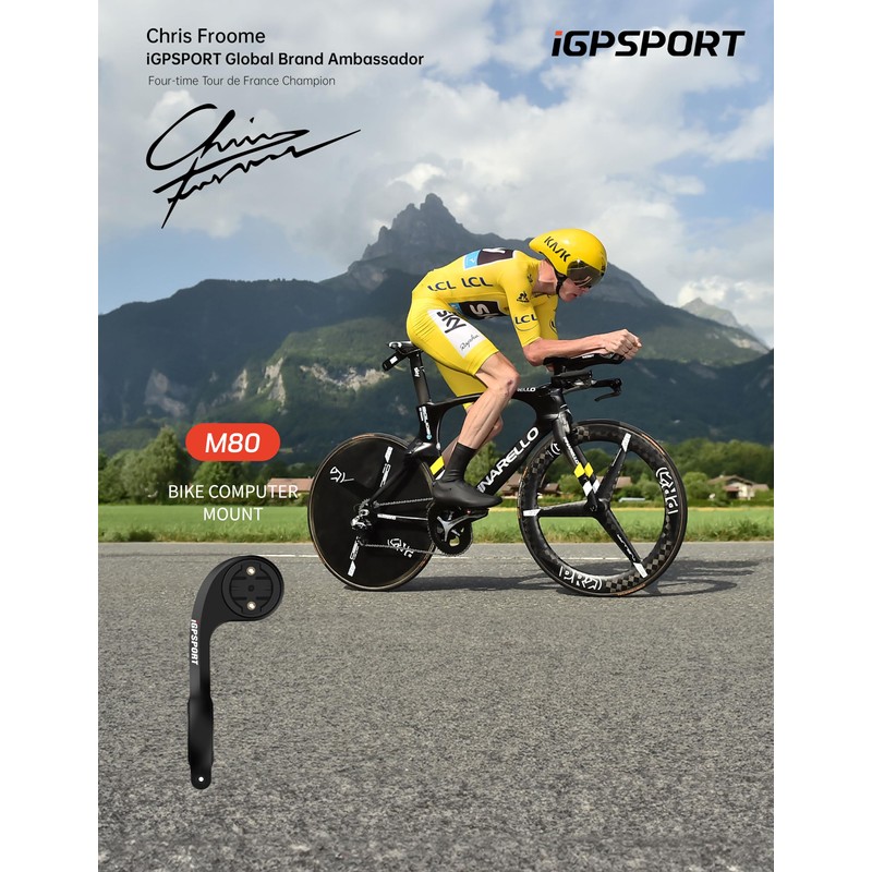 IGPSPORT M80 Soporte de Bicicleta Frontal, Soporte de Computadora de