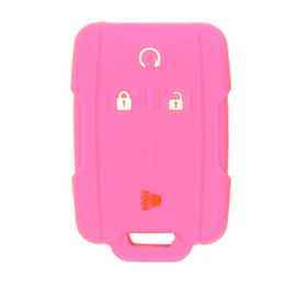 Key Fob Cover for Chevy GMC: 4 Buttons Key Fob Case Fit for Chevy Colorado Silverado 4500HD 5500HD 6500HD 2500 3500 GMC Canyon Canyon Denali Sierra Denali 2014-2023丨Remote Protector 13577770 (Pink)