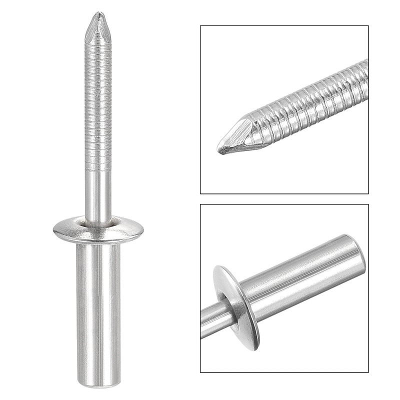 sourcing map Pack of 25 Blind Rivets Decorative Rivets 304