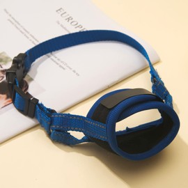 Dog Muzzle, Air Mesh Breathable Puppy Muzzle Dog Muzzles Adjustable Soft Muzzle for Large Dog Medium Sized Small Dogs for Biting Barking with Reflective Straps (Blue, L)