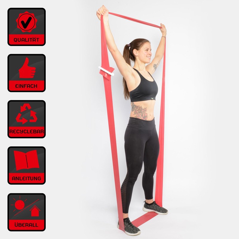 Deuser Physio Band 150 2.4 M Physioband, rot, 2.4m x