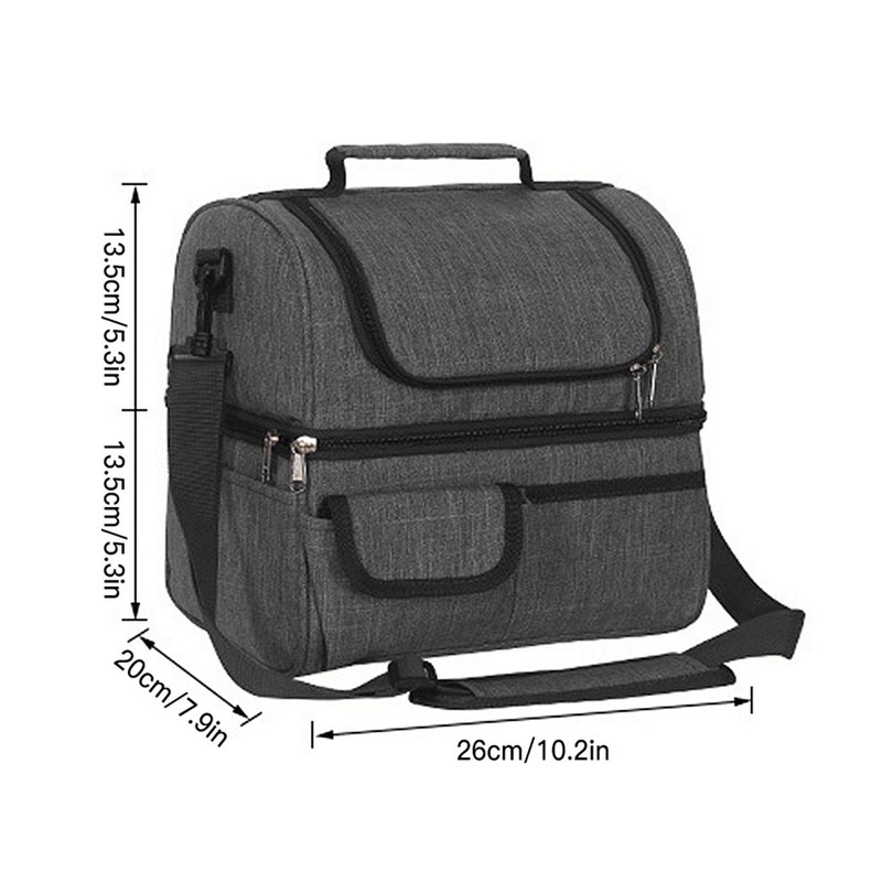 Dual Compartment Insulated Cooler Bag Waterproof Leakproof Lunch Bag Box