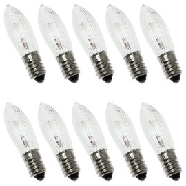SQXBK 10PCS E10 Olive-Shaped Bulb 3W 34V 9x45MM/0.35x1.77Inch European Special Screw Base Clear Bulb