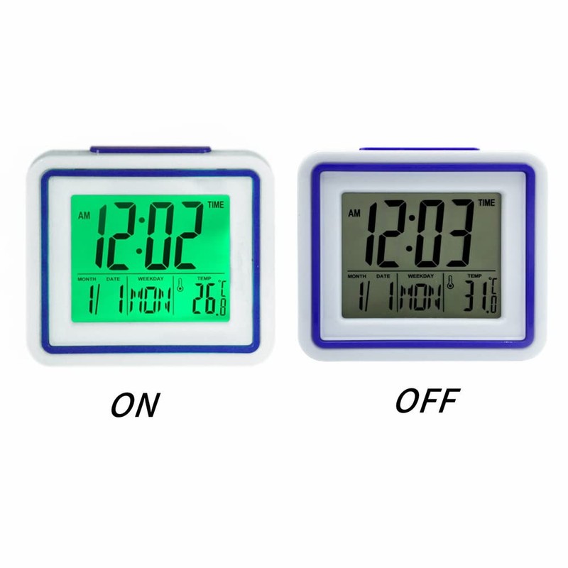 VISIONU English Talking Alarm Clock with Date, Day and Temperature,
