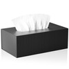 JiaWei Tissue Box Cover Rectangular, Black Facial Tissue Box Cover
