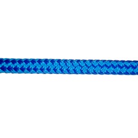 CBKnot USA Rope Premium Double Braid Polyester Cord 1/4" Average Tensile Strength 2,031 lbs. Marine, Industrial, Rigging, Winch, Equestrian, Boating & More (Blue, 1/4" x 100ft. Hank)