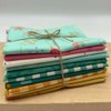 Kt KILOtela Cotton Patchwork, 10 Pieces, 45 x 55 cm, Fat Quarter, Made in Japan, Quilting, Crafts, Sewing, DIY, Flowers, Geometric, Turquoise, Mustard, Pink