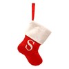 Mini Monogrammed Christmas Stocking (8 in) Red Plush White Cuff