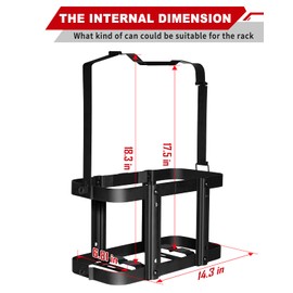 Racewill 2 Pack Upgrade Jerry Can Mounting Holders, 5 Gallon (20 Liter) Black Double Lockable Jerry Gas Can Holder Racks