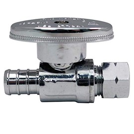 Apollo Valves Apxvs1238c Pex Straight Stop Valve Crimp Fitting, 1/2" X 3/8"