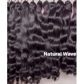 Factory Hair Wholesale Cuticle Aligned Raw Indian and Brazilian Human Hair Extension Raw Vietnam Human Burmese Curly Haircolor: 1 natural wavy, Stretched Length: 22"