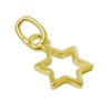 jewellerybox Gold Plated Tiny Sterling Silver Outline Star Charm