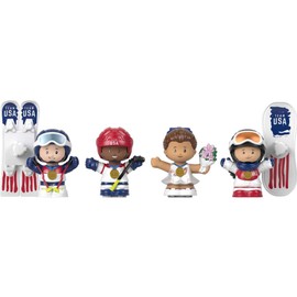Little People Collector Team Usa Winter Sports Special Edition Set in a Display Gift Package for Adults & Fans, 4 Figures