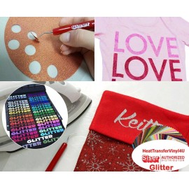 Siser Glitter Iron On HTV For T-Shirts 20"x12" 15 Sheets *Message Color Options*
