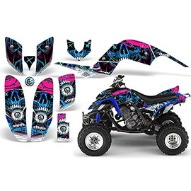 AMR Racing ATV Graphics kit Sticker Decal Compatible with Yamaha Raptor 660 2001-2005 - Frenzy Blue