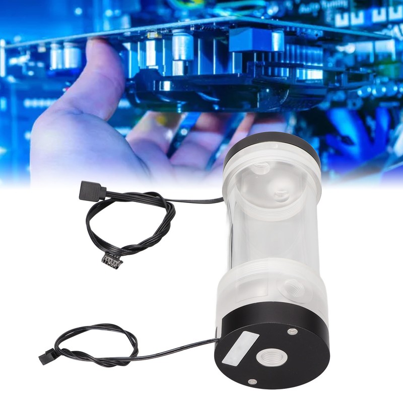 Water Cooling Tank 200ML Temperature Display RGB 160mm G1/4 Cylindrical