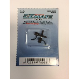 Model Power HO Medium Bachmann EZ Mate Under Shank KNUCKLER Coupler 6 Pack (12 Couplers Total) - Magnetically Operated, Metal Coil Springs