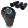 Universal 5-Speed Gear Lever Gear Knob with Red Stitching Including